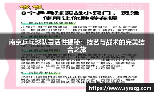 南京乒乓球队灵活性揭秘：技艺与战术的完美结合之旅